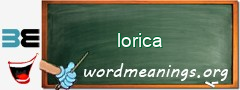 WordMeaning blackboard for lorica